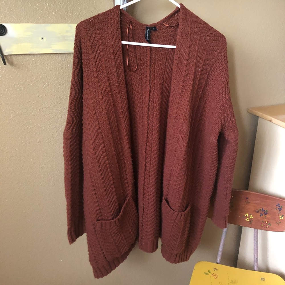 Rust oversized cardigan